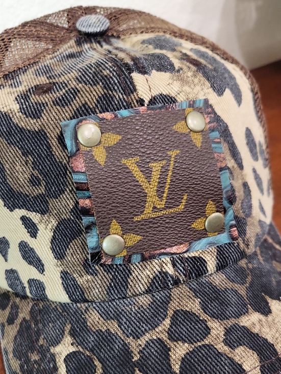 Upcycled Luxury leopard Ballcap Hat